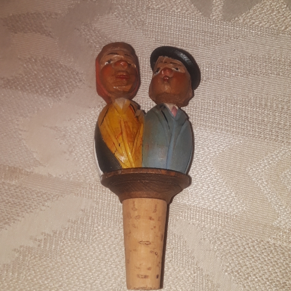 ANRI antique Italian carved kissing couple